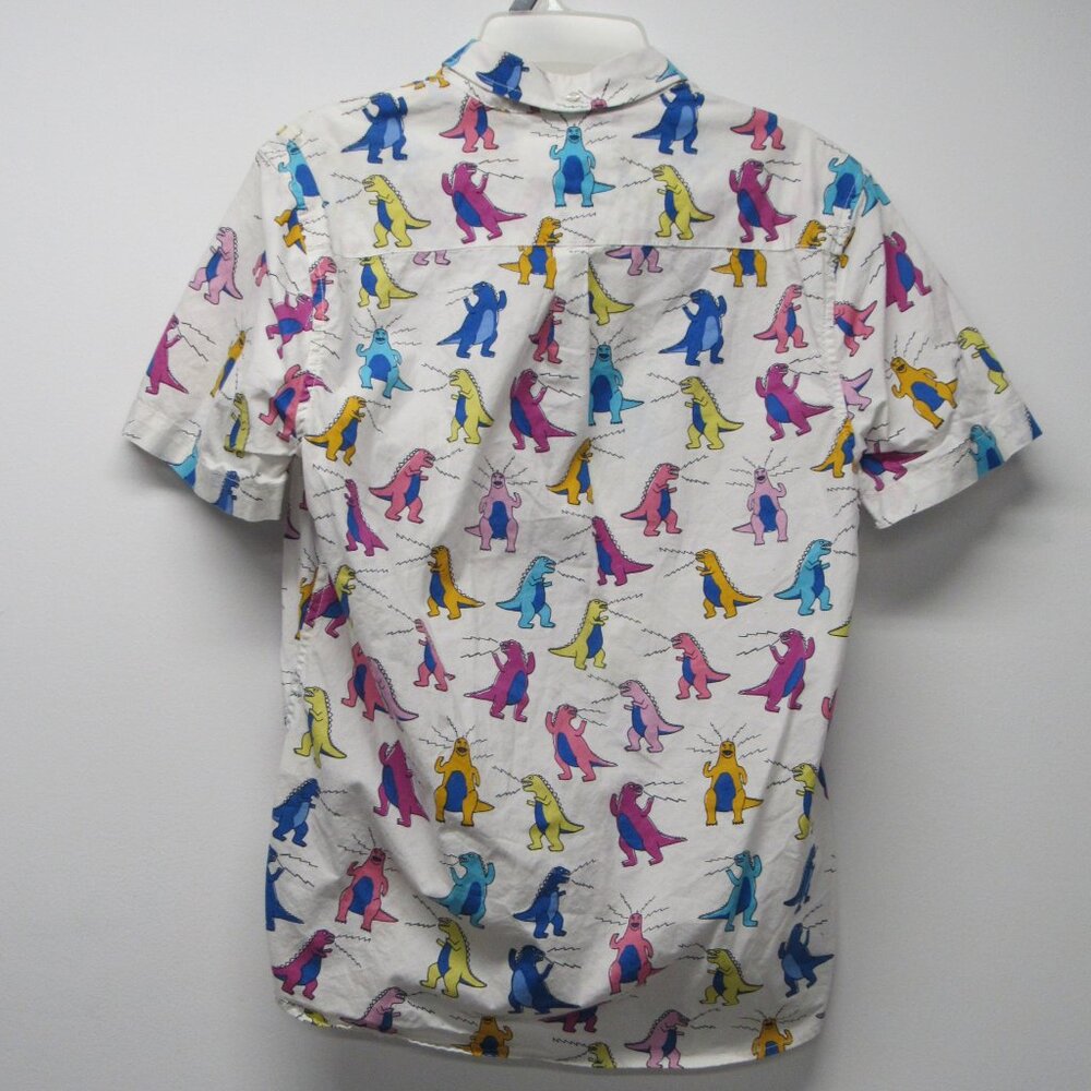 Chubbies Shirt Men Small Dino Dinosaur Allover Hear Me Roar Short Sleeve Henley - Picture 2 of 3